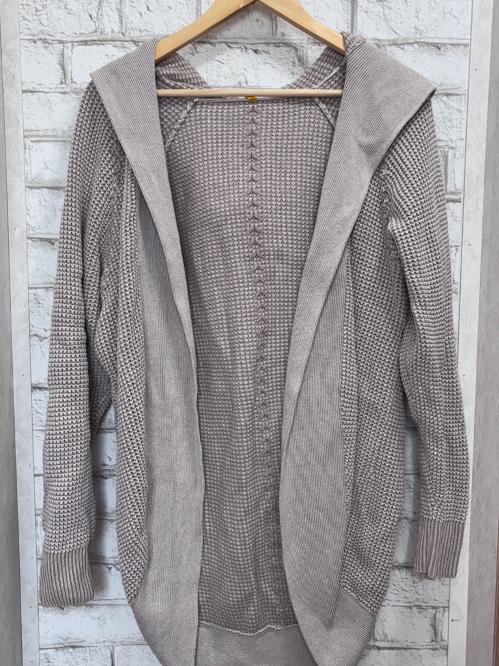 Lole Taupe Knit Hooded Cardigan
